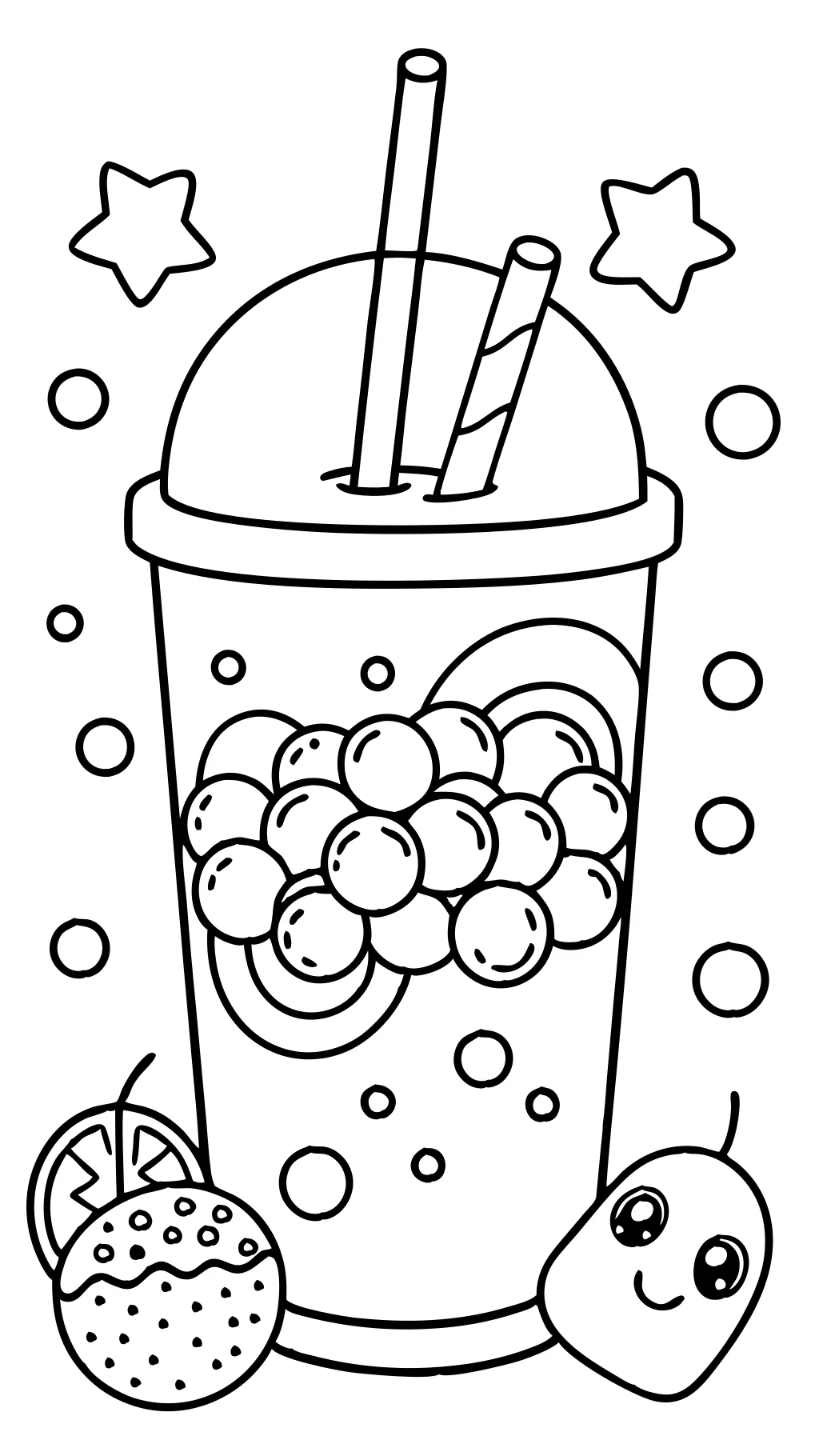 bubble tea coloring pages printable